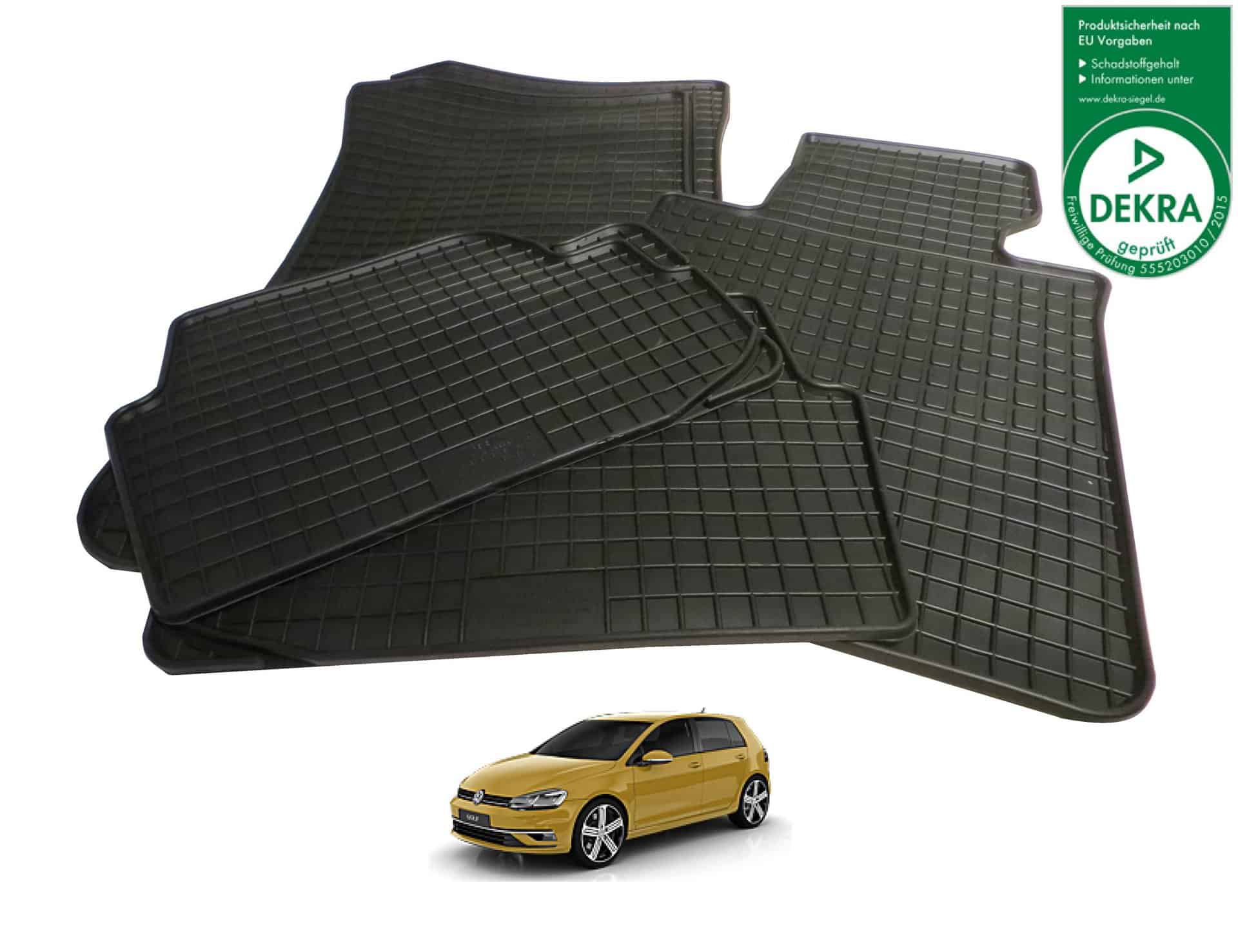 Fußmatten für VW Golf VII 2012-2019 3D Passform Hoher Rand Gummimatten