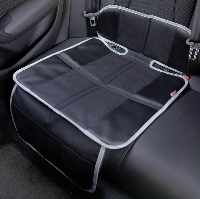 Fillikid - Autositz-Schutzunterlage für Reboarder mit IPad-Tasche - Schwarz  