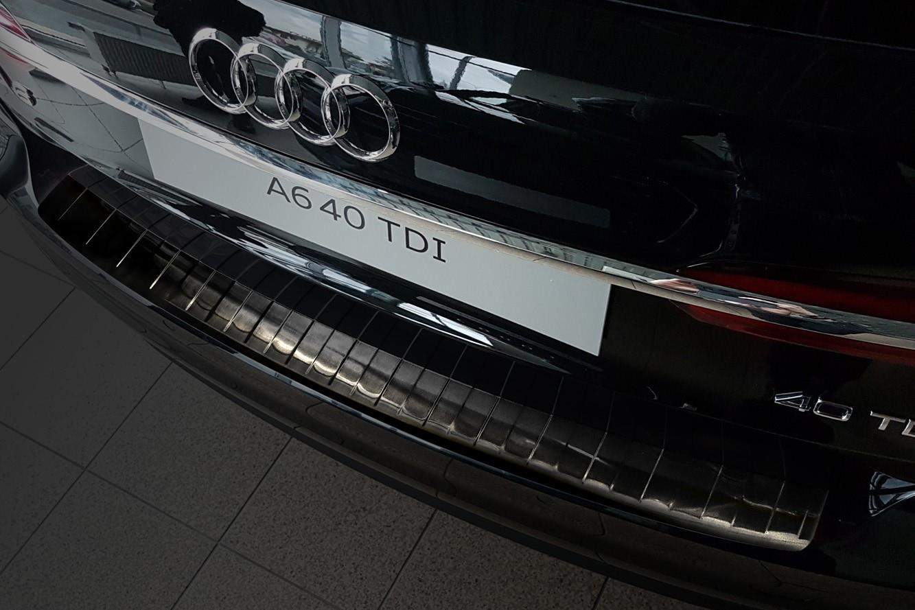 Edelstahl Ladekantenschutz Chrom Stoßstange Schutz Abdeckung mit Abkantung  für Audi A6 Avant C8 ab 2018