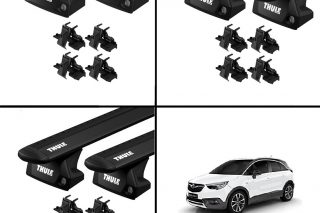 2 Stück Auto Dachträger für Opel Vauxhall Crossland X 5 Door 2017-2022,  Auto Dachgepäckträger Querträger Dachreling Schienen Trägerhalter Zubehör