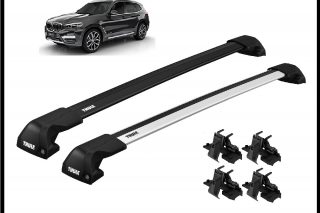2 Stück Auto Dachträger für BMW X1 X3 2011-2017, Aluminium Dachgepäckträger  Geschlossene Reling Crossbar, Auto Zubehör,Black-Silver